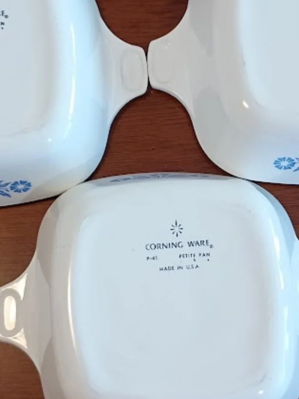 Vintage Corning Ware Cornflower Design, P-41, 3 Piece Petite Pans